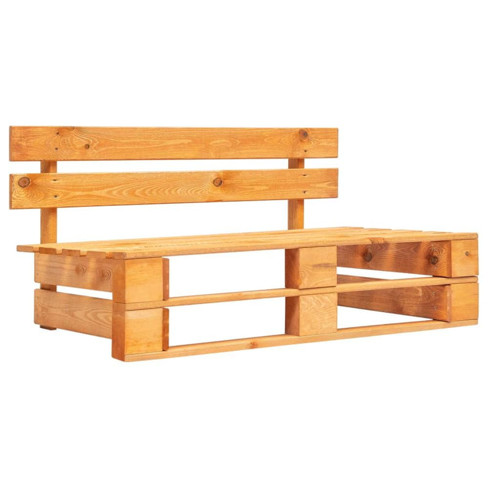 Vidaxl Záhradná lavička z paliet, drevo, medovo hnedá